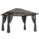 Outsunny 3.6x3(m) Hardtop Gazebo Garden Pavilion W/ Polycarbonate Roof, Grey