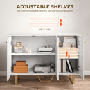 HOMCOM Sideboard Storage Cupboard with Metal Legs for Living Room, White