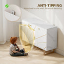 HOMCOM Sideboard Storage Cupboard with Metal Legs for Living Room, White