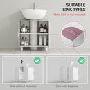 HOMCOM Freestanding Bathroom High Gloss Under Sink Cabinet, White