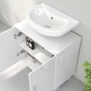 HOMCOM Freestanding Bathroom High Gloss Under Sink Cabinet, White