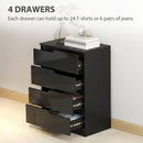 HOMCOM 4 Drawer Chest of Drawers for Bedroom, 60 x 40 x 85cm, Black