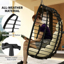 Outsunny Rattan Hanging Egg Chair w/ Stand, Cushion, Headrest