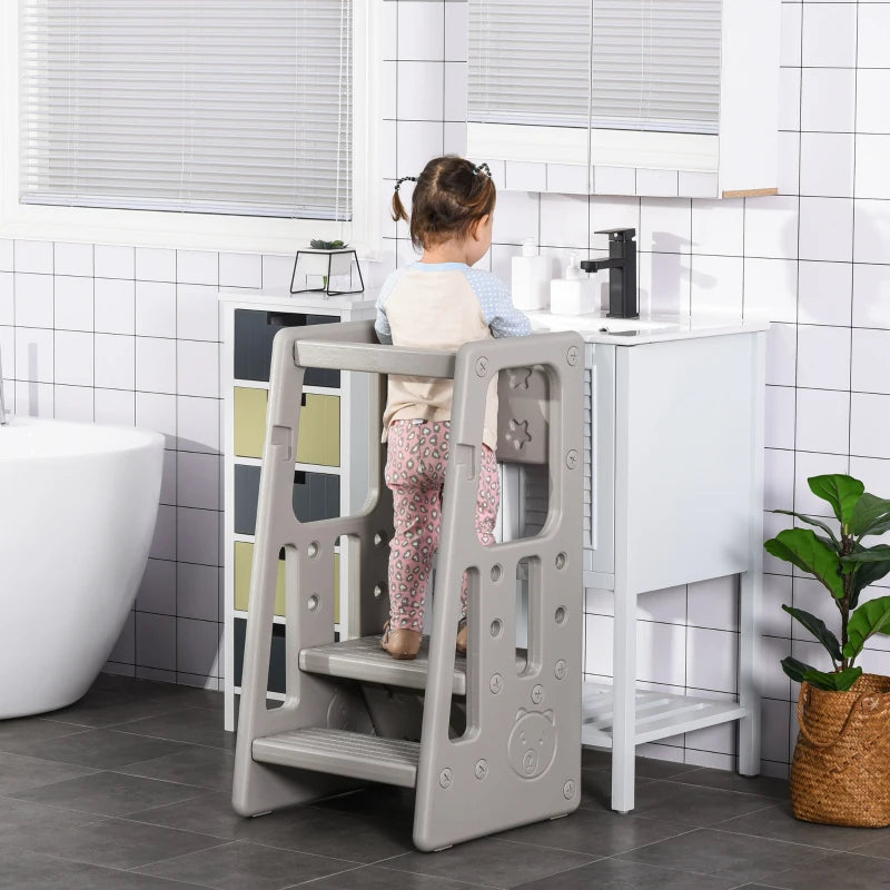 HOMCOM Kids Step Stool -  Grey