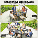 Outsunny Expandable Patio Table For 4-6 People With Slatted Top, Black