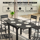 Outsunny Expandable Patio Table For 4-6 People With Slatted Top, Black