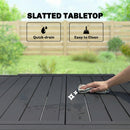 Outsunny Expandable Patio Table For 4-6 People With Slatted Top, Black