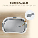 PawHut 27L Dog Bath Tub Foldable Pet Bathtub With Drain Hole Grey