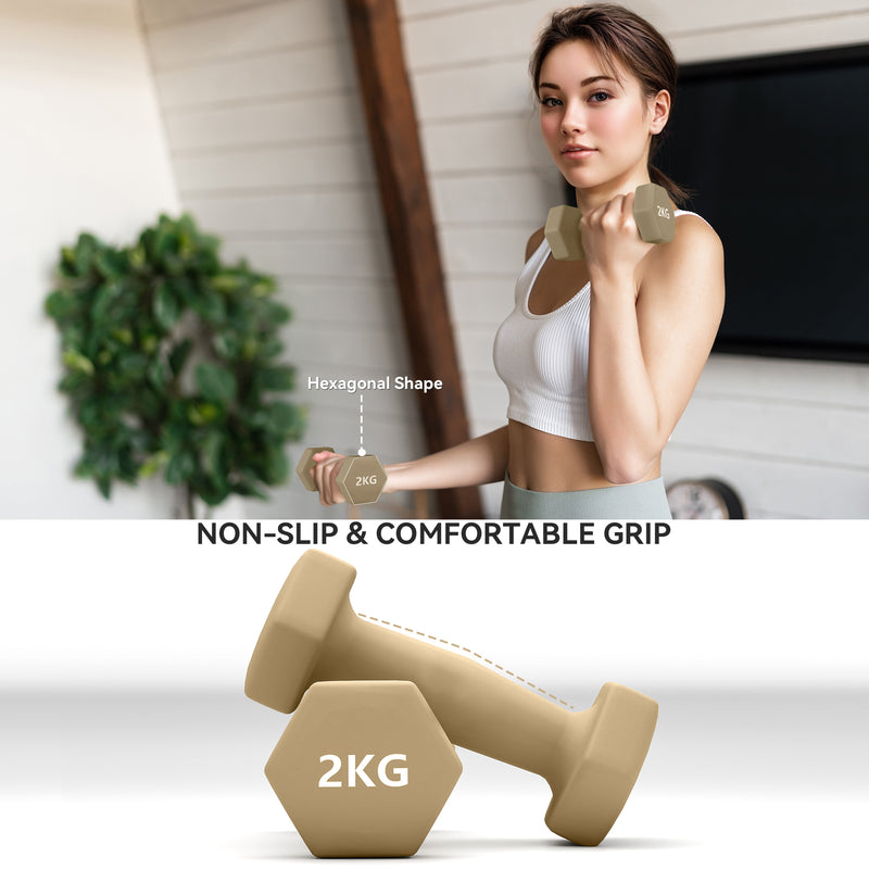 SPORTNOW 9kg Hex Dumbbells Set with Carry Case