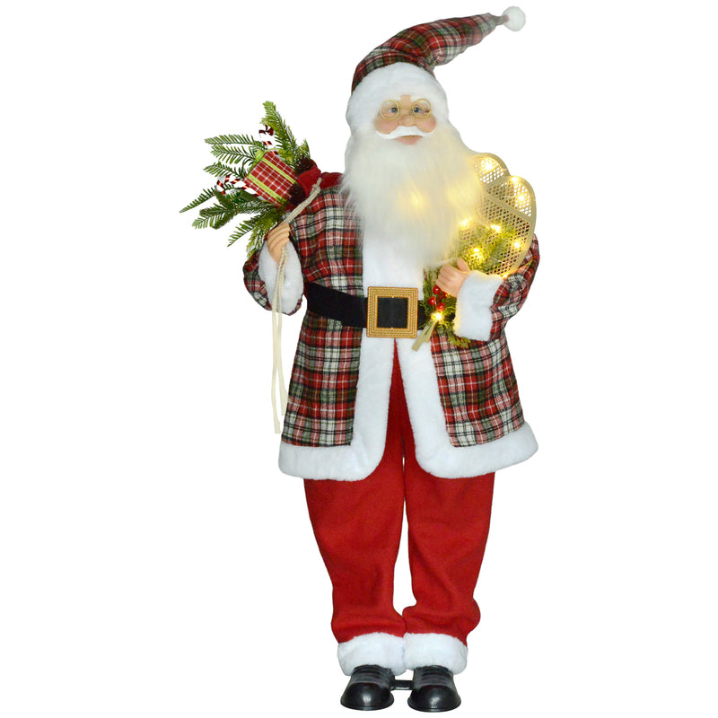 HOMCOM 133cm Animated Life Size Santa Claus with Sound Activated for Party