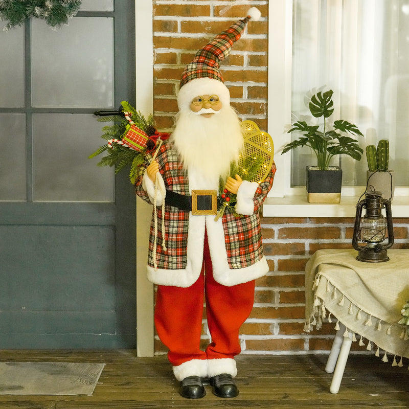 HOMCOM 133cm Animated Life Size Santa Claus with Sound Activated for Party