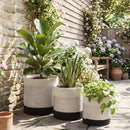 Outsunny Plant Pots Handwoven Cotton Set of 3 White