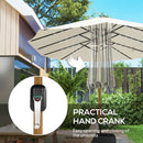 Outsunny Double Sided Garden Parasol With 48 Solar LED Lights 4.6m Cream White