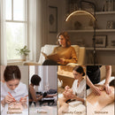 HOMCOM Half Moon Lash Light, Beauty Floor Lamp with Rotatable Head