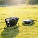 Outsunny Charcoal BBQ Grill Portable With Tilting Grate Black