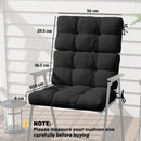 Outsunny 2pc Outdoor Seat Cushion with Backrest, Ties, for Garden, Black