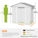 Outsunny 6.5x3.5ft Metal Garden Shed for Garden, Green