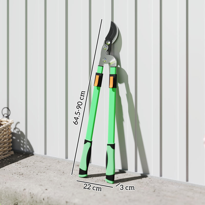 Outsunny Telescopic Bypass Loppers, 64.5-90 cm Extendable Garden Loppers