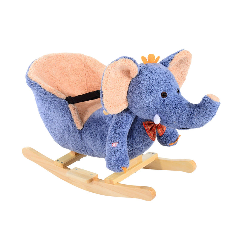 HOMCOM Children Rocking  Elephant-Blue/Beige