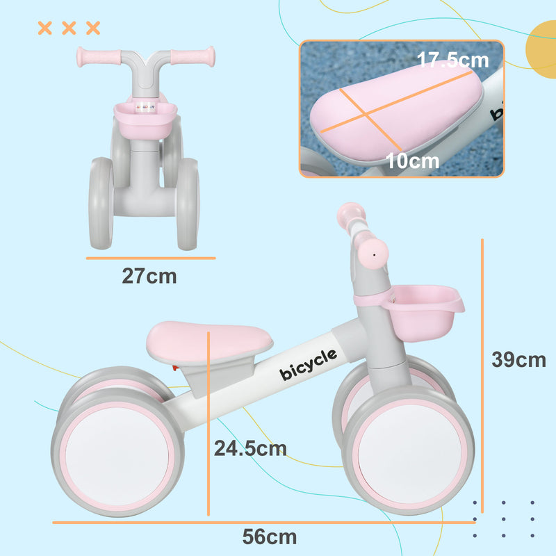 AIYAPLAY Kids Balance Bike For 1-3 Years Old With Adjustable Seat