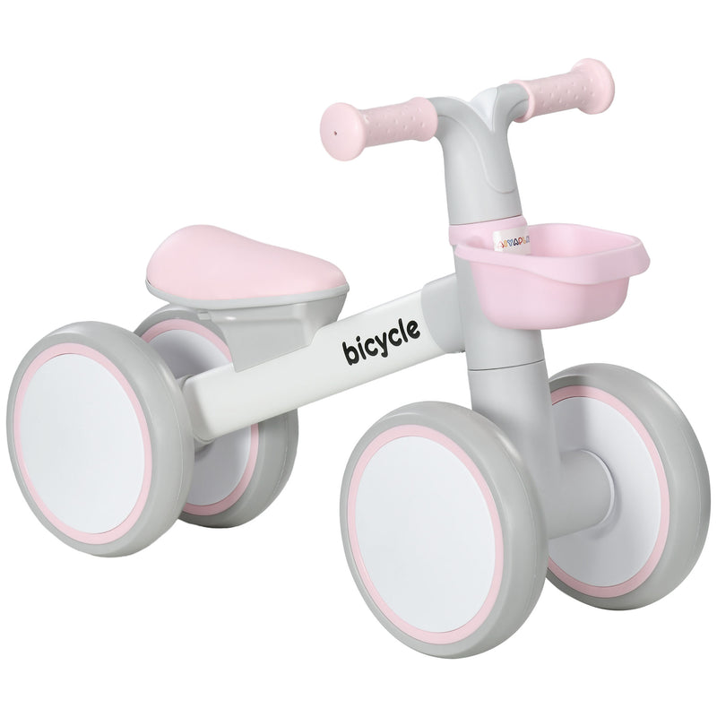AIYAPLAY Kids Pink Balance Bike for 1 3 Years Old with Adjustable Seat