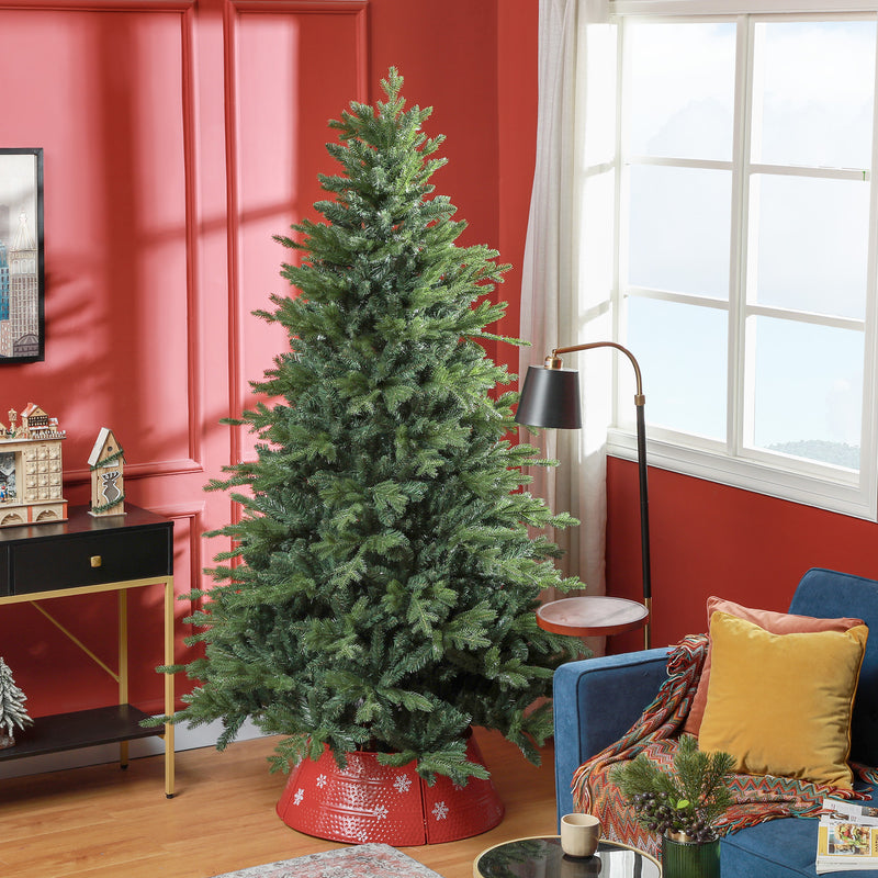 HOMCOM Artificial Christmas Tree with Metal Base, Hinged Branches