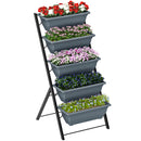 Outsunny 5-Tier Raised Garden Bed, Ladder Planter With 5 Removable Boxes