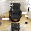 HOMCOM Massage Recliner Chair with Footstool and Adjustable Backrest