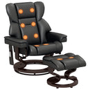 HOMCOM Massage Recliner Chair with Footstool and Adjustable Backrest
