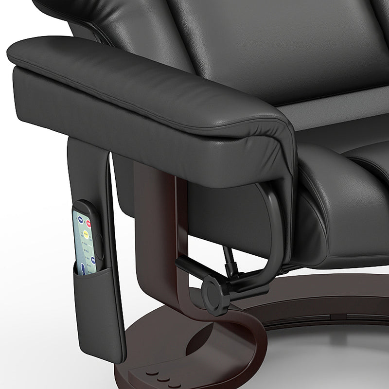 HOMCOM Massage Recliner Chair with Footstool and Adjustable Backrest