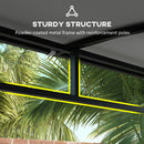 Outsunny 2.2 X 1.5 M BBQ Gazebo Tent Sun Shade With Canopy And 10 Hooks, Grey