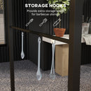 Outsunny 2.2 X 1.5 M BBQ Gazebo Tent Sun Shade With Canopy And 10 Hooks, Grey