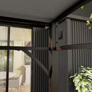 Outsunny 2.2 X 1.5 M BBQ Gazebo Tent Sun Shade With Canopy And 10 Hooks, Grey