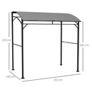 Outsunny 2.2 X 1.5 M BBQ Gazebo Tent Sun Shade With Canopy And 10 Hooks, Grey