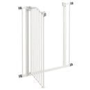 PawHut 74-80cm Adjustable Metal Pet Gate Safety Barrier w/ Auto-Close Door White