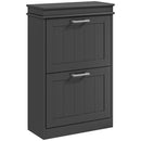 HOMCOM Slim Shoe Storage Cabinet with 2 Flip Drawers for Entryway, Black