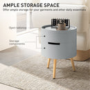 HOMCOM Side Coffee Table End Desk Night Stand w/ Detachable Tray, Grey