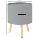 HOMCOM Side Coffee Table End Desk Night Stand w/ Detachable Tray, Grey