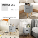 HOMCOM Side Coffee Table End Desk Night Stand w/ Detachable Tray, Grey