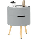 HOMCOM Side Coffee Table End Desk Night Stand w/ Detachable Tray, Grey