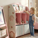AIYAPLAY Kids Bookshelf with Storage, Toy Storage Unit for Playroom, Pink