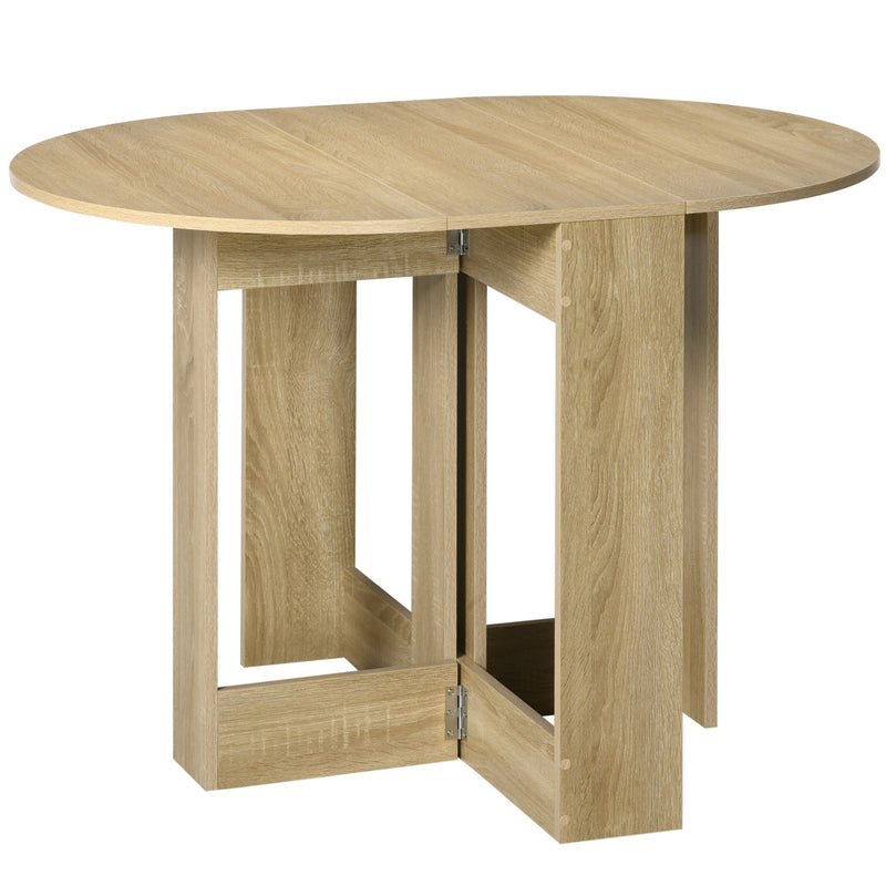 HOMCOM Folding Dining Table Foldable Drop Leaf Dinner Table for Kitchen Oak