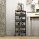 HOMCOM Kitchen Storage Trolley Mobile Utility Cart for Kitchen Office