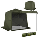 Outsunny Pop Up Gazebo Waterproof With Awning 2 X 2 M Army Green