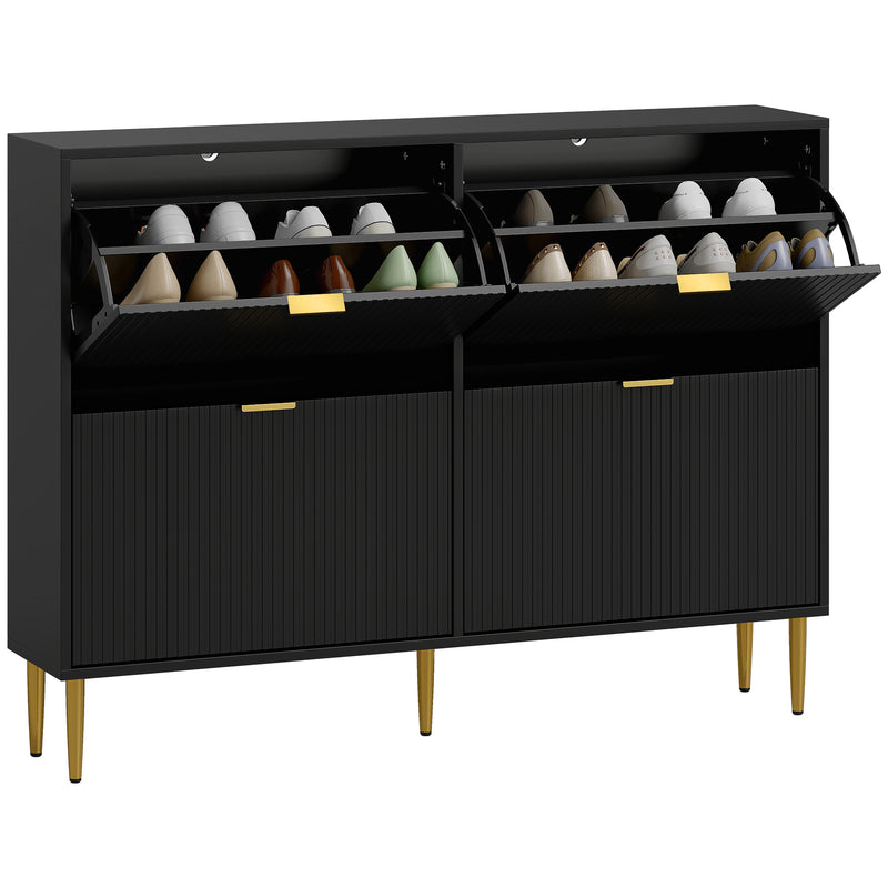 HOMCOM Slim Shoe Storage Cabinet with 4 Flip Drawers for Hallway