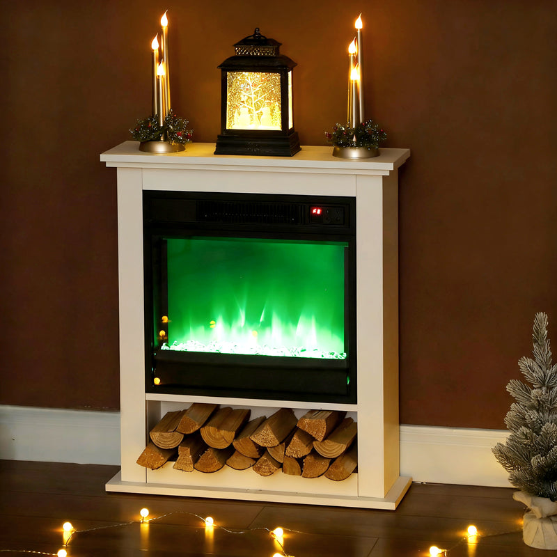 HOMCOM 1800W White Electric Fire Reach up to 30ã?¡ Space