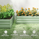 Outsunny Set Of 2 Raised Garden Bed Galvanised Planter Box, Light Green