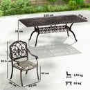 Outsunny 9 Piece Cast Aluminium Garden Dining Set With Cushions, Bronze Tone