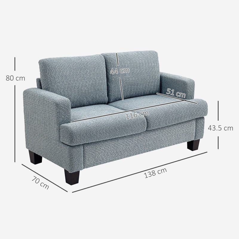 HOMCOM 138 cm Chenille Fabric Loveseat Sofa with S-springs