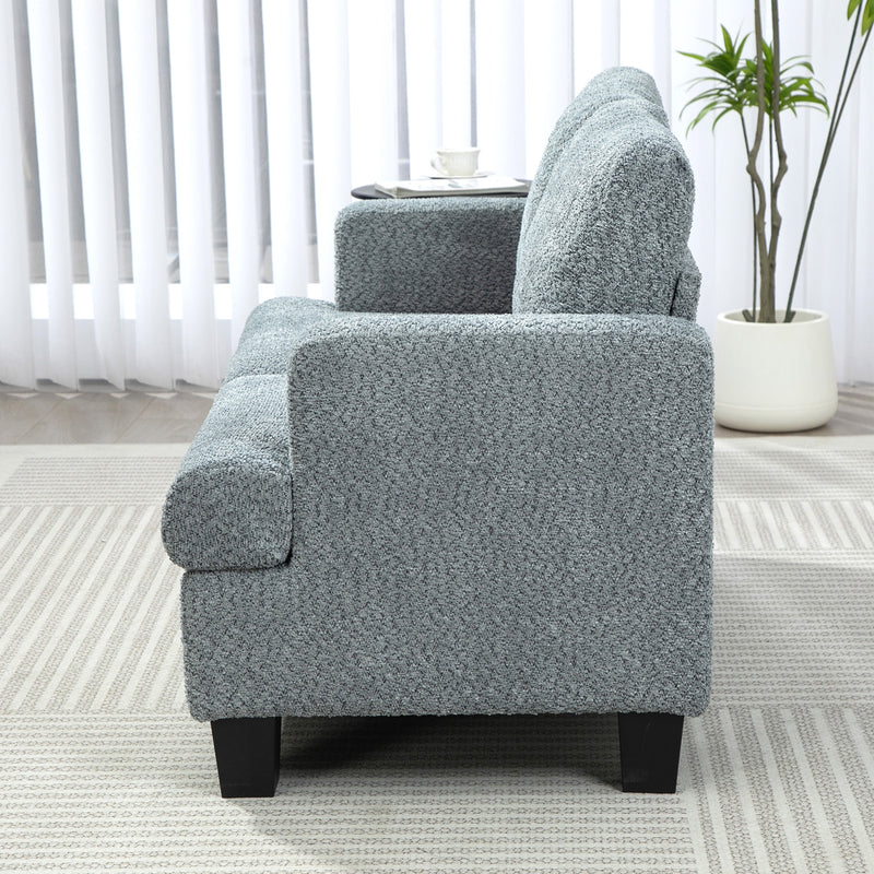 HOMCOM 138 cm Chenille Fabric Loveseat Sofa with S-springs